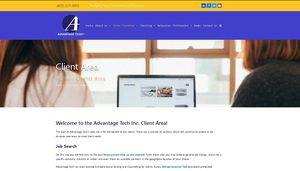 Advantage Tech Inc Client Area with job site links